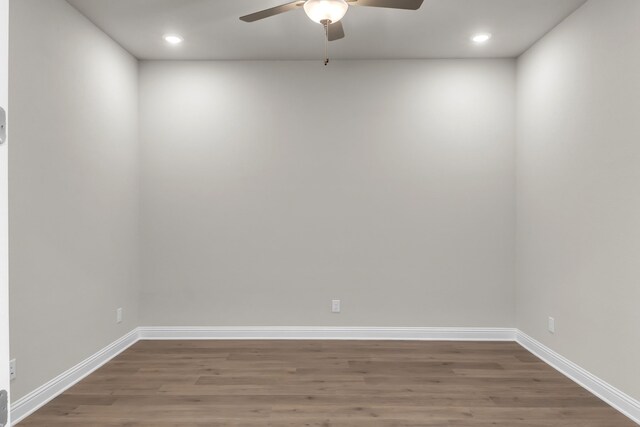 5509 Gaelic Dr, Celina, TX 75009 - empty room with recessed lighting, baseboards, wood finished floors, and ceiling fan