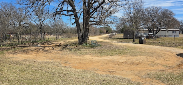 view of yard with fence