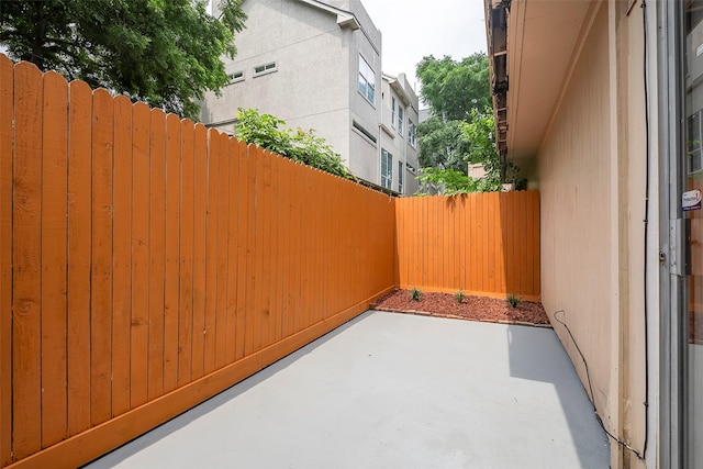 view of patio featuring a fenced backyard