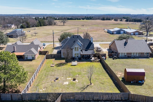 bird's eye view featuring a rural view