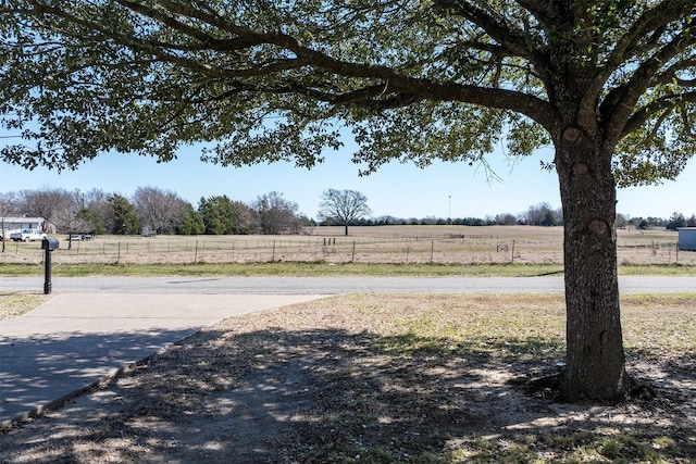 view of street with a rural view