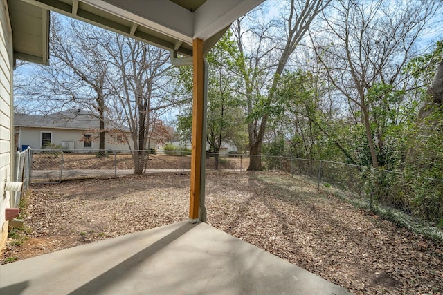 view of yard with a patio and a fenced backyard