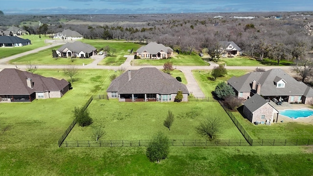 aerial view featuring a residential view