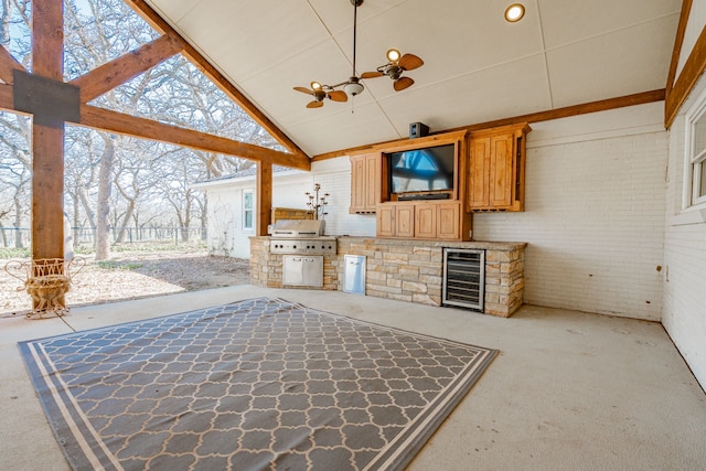 1265 S Main St, Jacksboro, TX 76458 - view of patio featuring beverage cooler and a ceiling fan