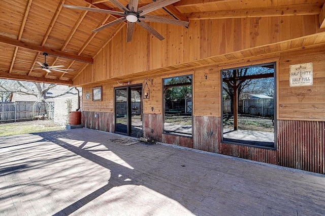 view of patio with ceiling fan