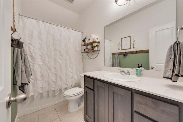 215 Tallgrass Dr, Lavon, TX 75166 - full bathroom featuring tile patterned floors, vanity, and shower / bath combo