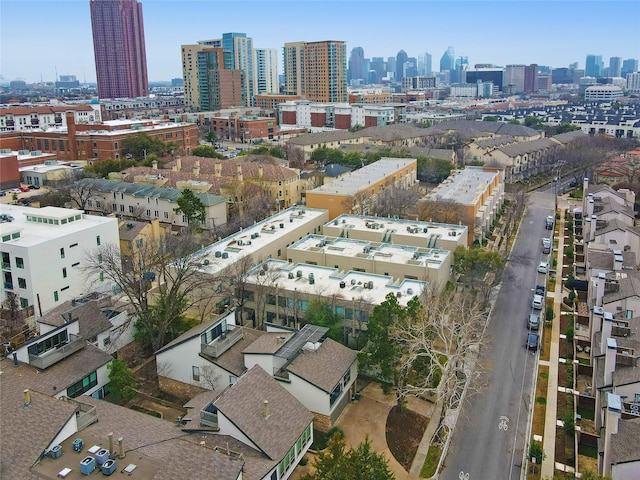 drone / aerial view with a view of city