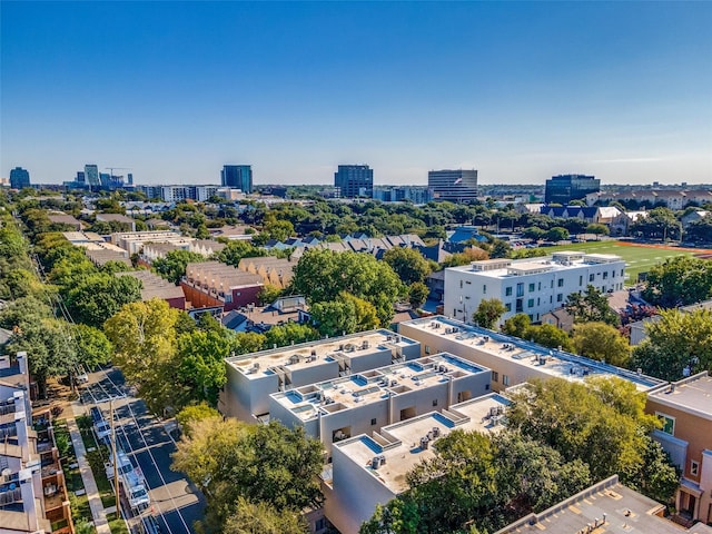 aerial view featuring a city view