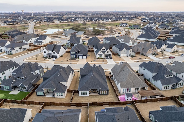 aerial view with a residential view