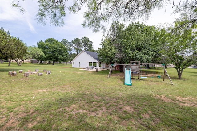 view of yard featuring a playground