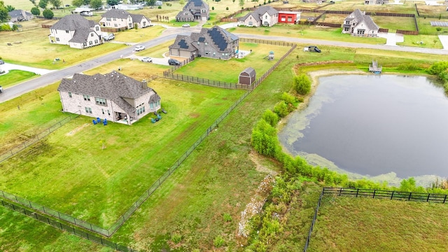 birds eye view of property with a residential view and a rural view