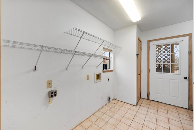 laundry room featuring a wealth of natural light, washer hookup, laundry area, and hookup for an electric dryer