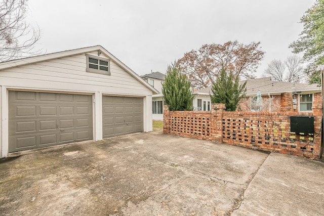 view of garage