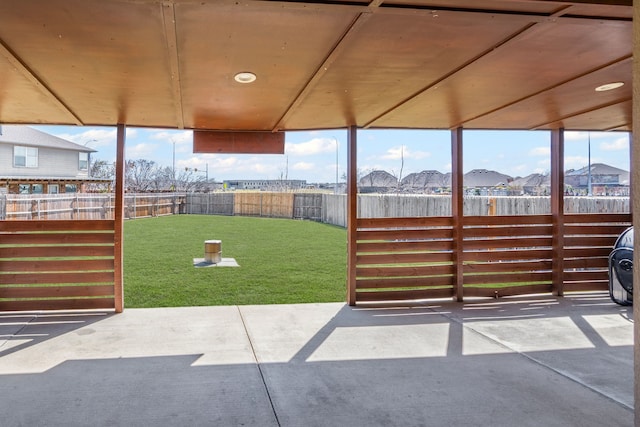 view of patio with a fenced backyard