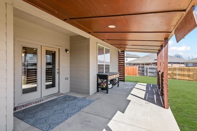 view of patio / terrace with fence