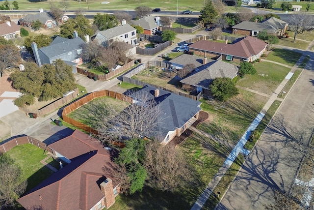 aerial view with a residential view