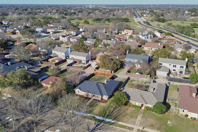 bird's eye view with a residential view