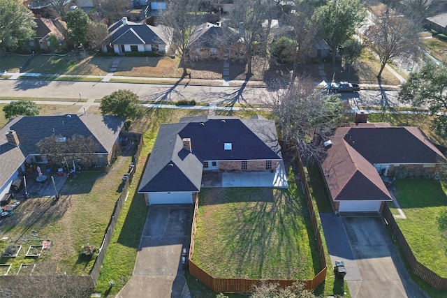 birds eye view of property featuring a residential view