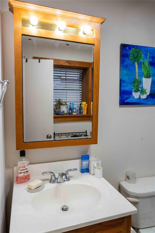 bathroom with toilet and vanity