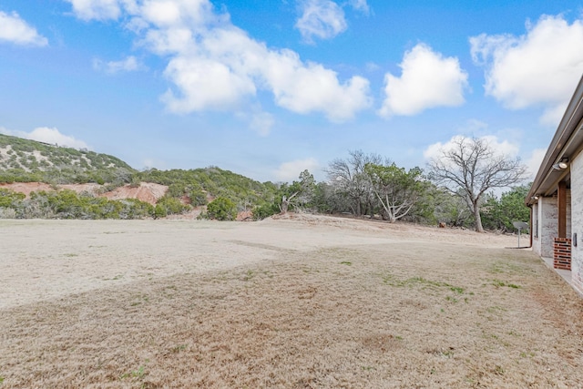 view of yard featuring a mountain view