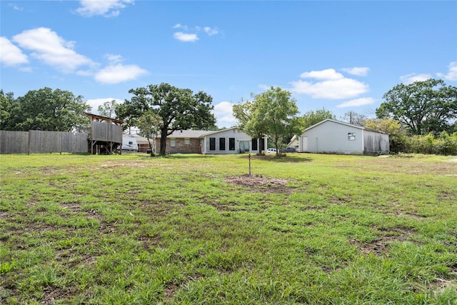 view of yard with fence