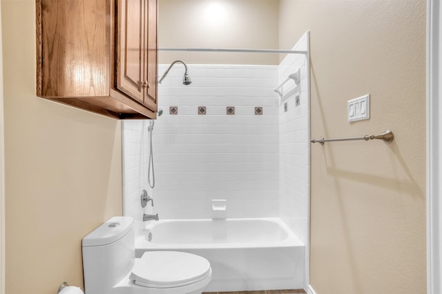 full bath featuring toilet and shower / washtub combination