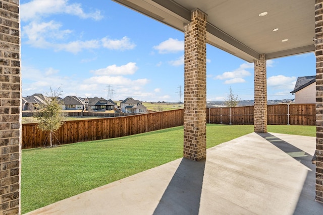 view of patio with a fenced backyard