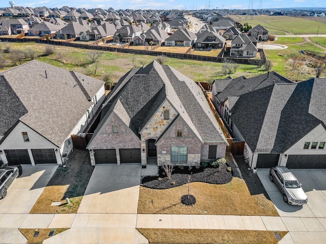 drone / aerial view with a residential view