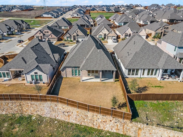 bird's eye view with a residential view