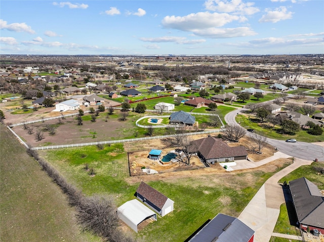 aerial view with a residential view