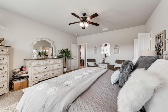 1016 Northern Oaks Ct, Springtown, TX 76082 - bedroom with light colored carpet and ceiling fan