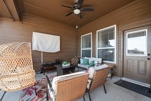 1016 Northern Oaks Ct, Springtown, TX 76082 - view of patio / terrace featuring outdoor lounge area and a ceiling fan