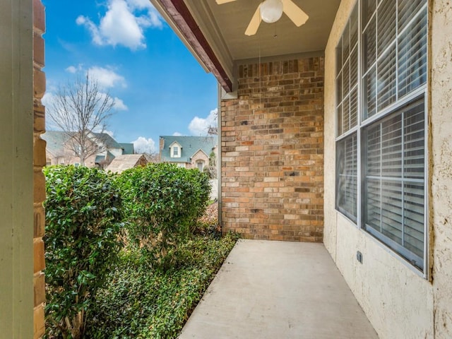 view of patio / terrace featuring a ceiling fan