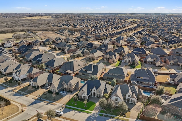 aerial view with a residential view