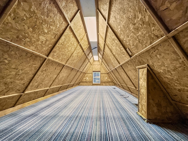 view of unfinished attic