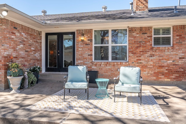 view of patio / terrace featuring french doors