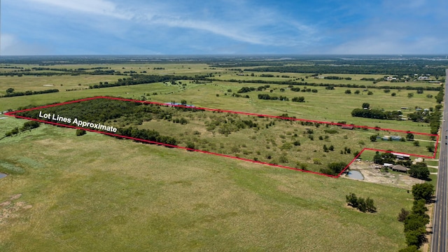 bird's eye view featuring a rural view