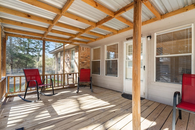 sunroom featuring coffered ceiling