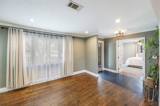 109 Belden Cir, Mckinney, TX 75069 - unfurnished room featuring ornamental molding, baseboards, wood finished floors, and recessed lighting
