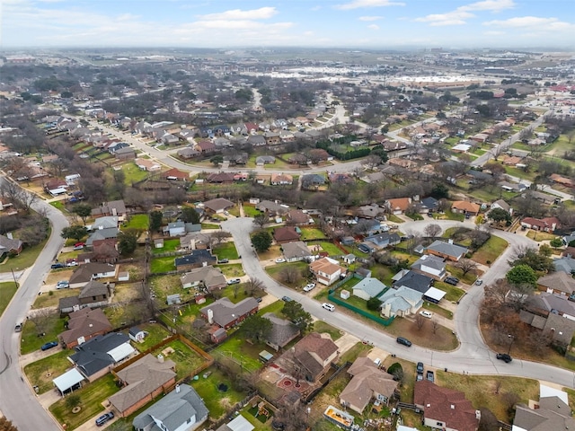 aerial view with a residential view