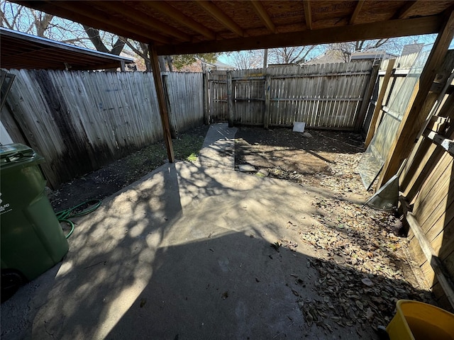 view of patio with a fenced backyard