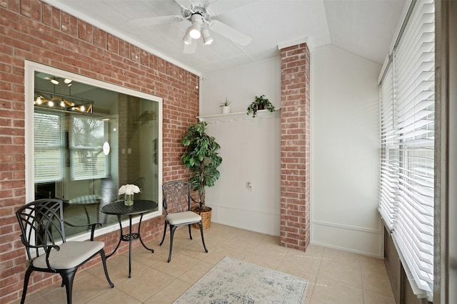 view of patio featuring a ceiling fan