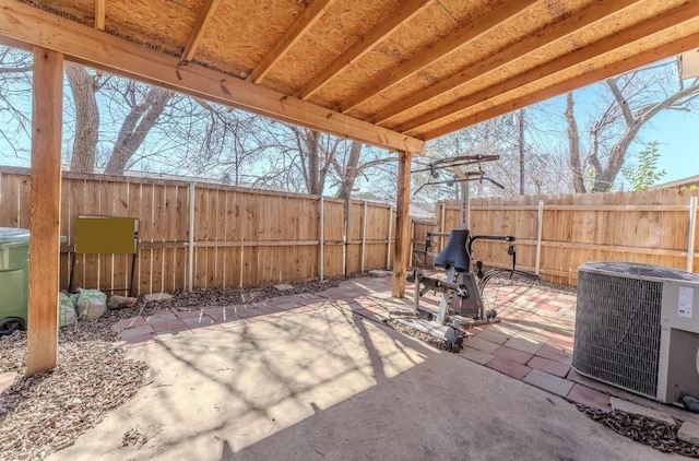 922 Shady Creek Ln, Bedford, TX 76021 - view of patio / terrace with a fenced backyard and cooling unit