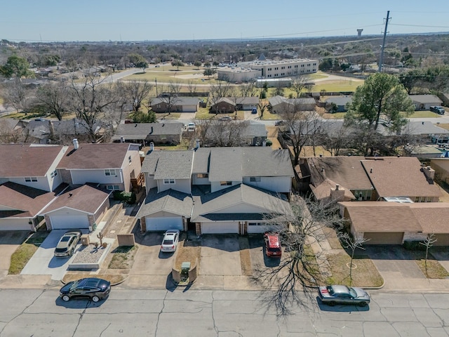 aerial view with a residential view