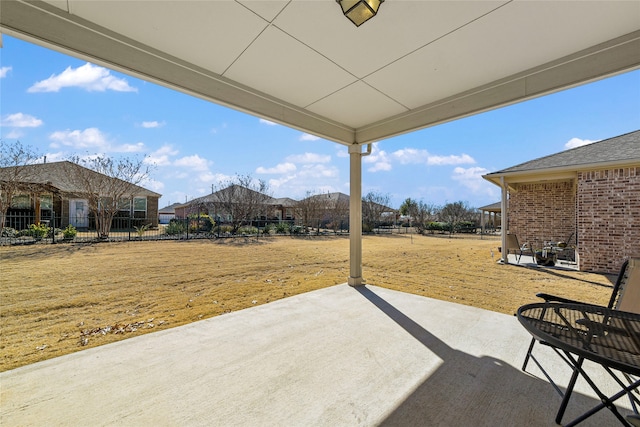 view of patio / terrace with fence