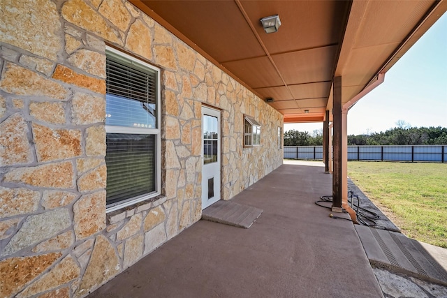 view of patio / terrace with fence