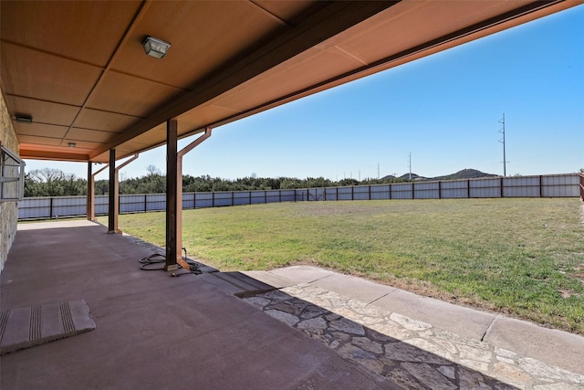 view of patio with a fenced backyard