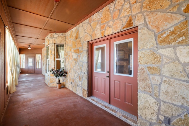 property entrance with french doors