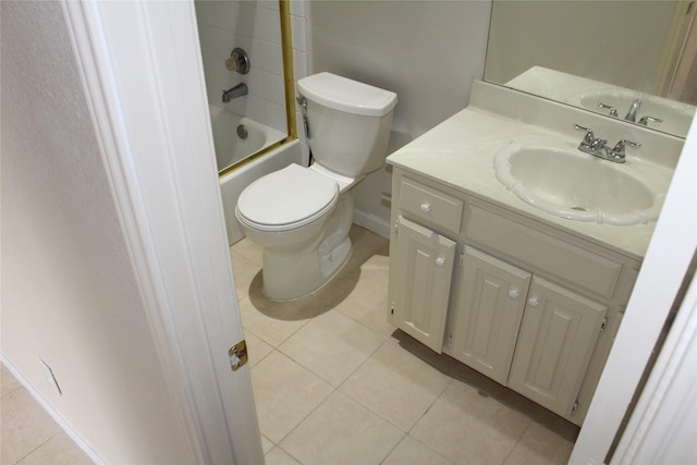 8509 Mustang Dr, Irving, TX 75063 - bathroom with tile patterned flooring,  shower combination, toilet, and vanity