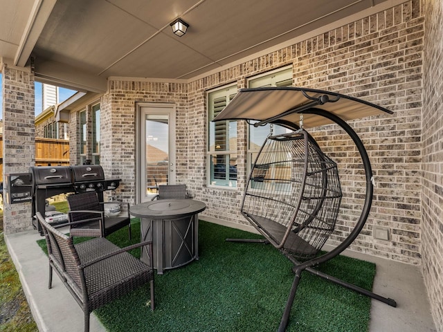 view of patio / terrace featuring a grill